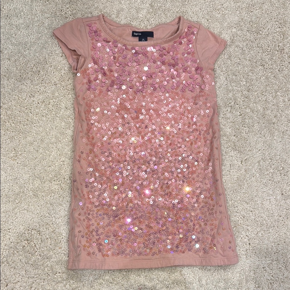 Sequin Pink Gap Kids Dress sz 4-5 XS